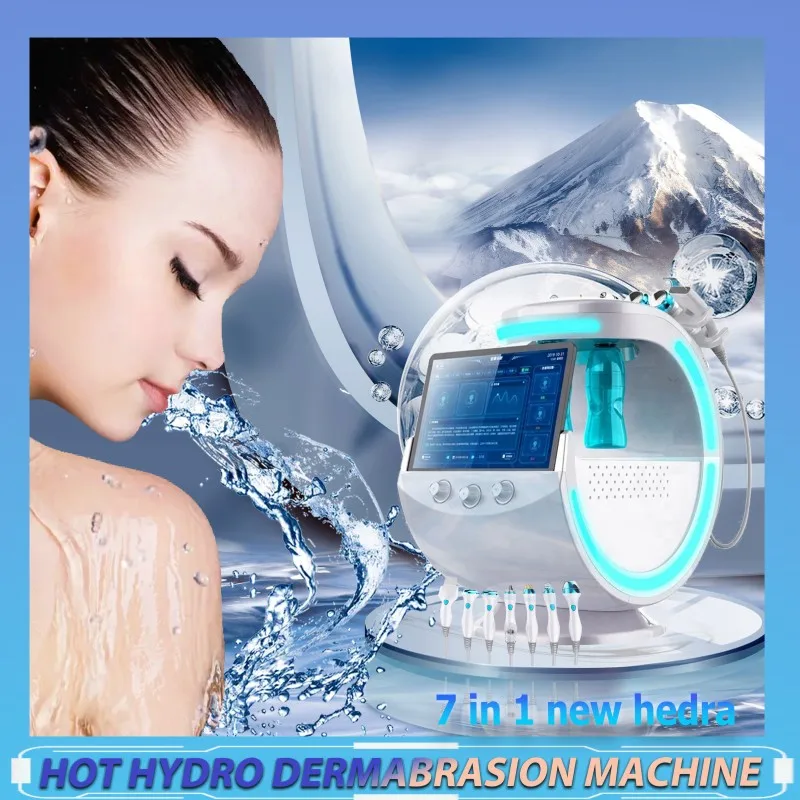 Newest Hydro Dermabrasion 7 in 1 Smart Ice Blue Skin Management System Multifunction Facial Beauty Machine For Deep Cleaning