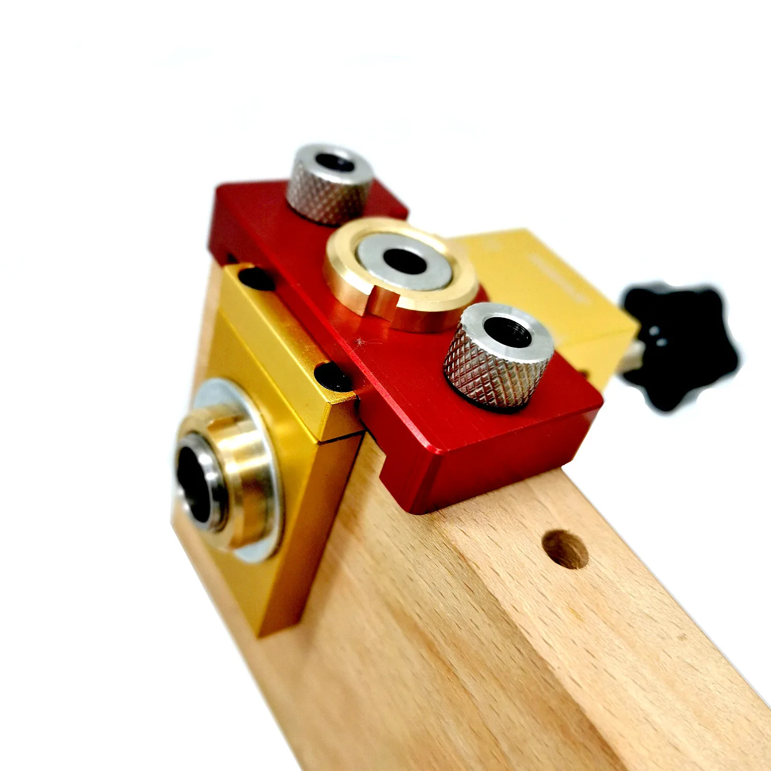 FIVAVA Houten deuvels, boorsjabloon, 8/10/15 mm, meubelbouw, 3-in-1 Doweling Jig Kit met positioneringsclip, instelbare boorgeleiding, locator, timmermansgereedschap