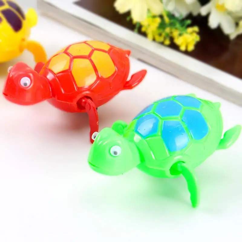 Baby Bath Toy Clockwork Dabbling Playing Water Turtle Cute Little Animal Wind Up Toys Children Classic Toys Kid Gifts Colorful 3
