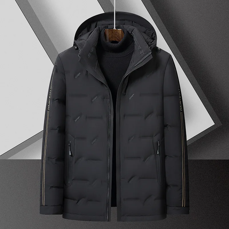 

New Arrival Suepr Large Winter Men's Youth Fashion Casual Standing Collar Hooded Down Jacket Plus Size 3XL 4XL 5XL 6XL 7XL