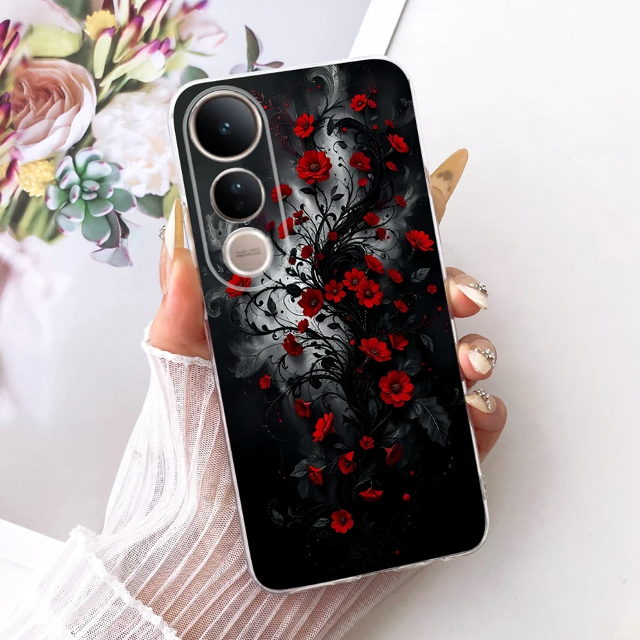 Luxury Bow Flowers Painted Soft Silicone Phone Case Cover
