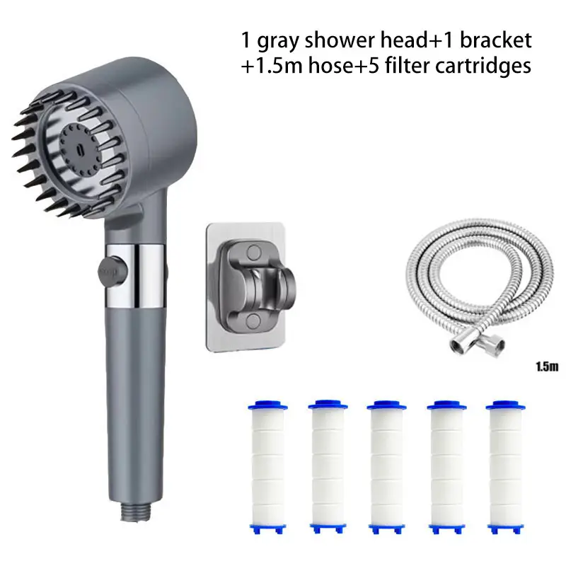 Shower for Bathroom Accessories Three Level Adjustment Showerhead Pressurization Head Massage Knobs Filter Set Showers Parts - Image 25