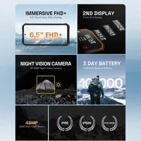 IIF150 B1 Pro Rugged Phone 6.5" FHD+ Display Octa-core 20MP Night Vision 6GB RAM+128GB ROM 10000mAh Smartphone Android 12 2