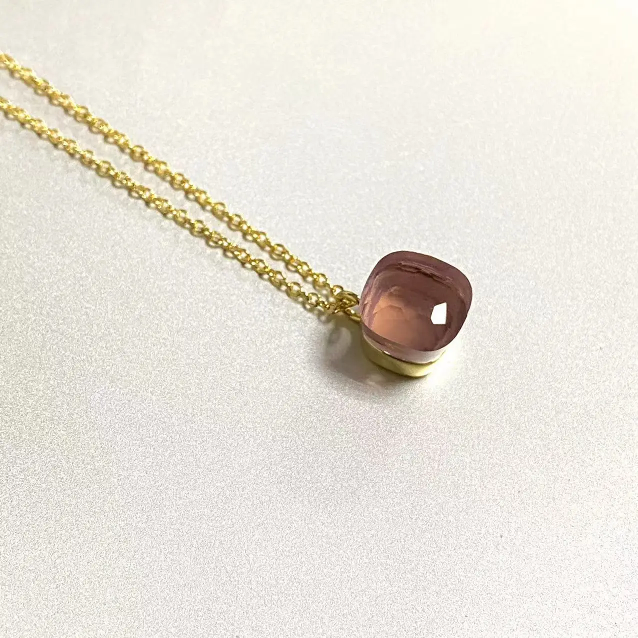 Candy Style Necklace For Women Natural Crystal Pendant Necklace 30Colors Gold Plated Fashion Jewelry Gift For Women