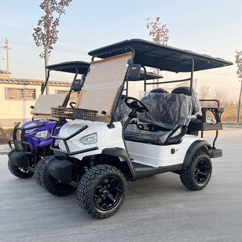 

New Model Original 4 Seater Steel Frame Chassis Golf Carts Lead Acid 60v 72V Lithium Battery Customized Electric Carts