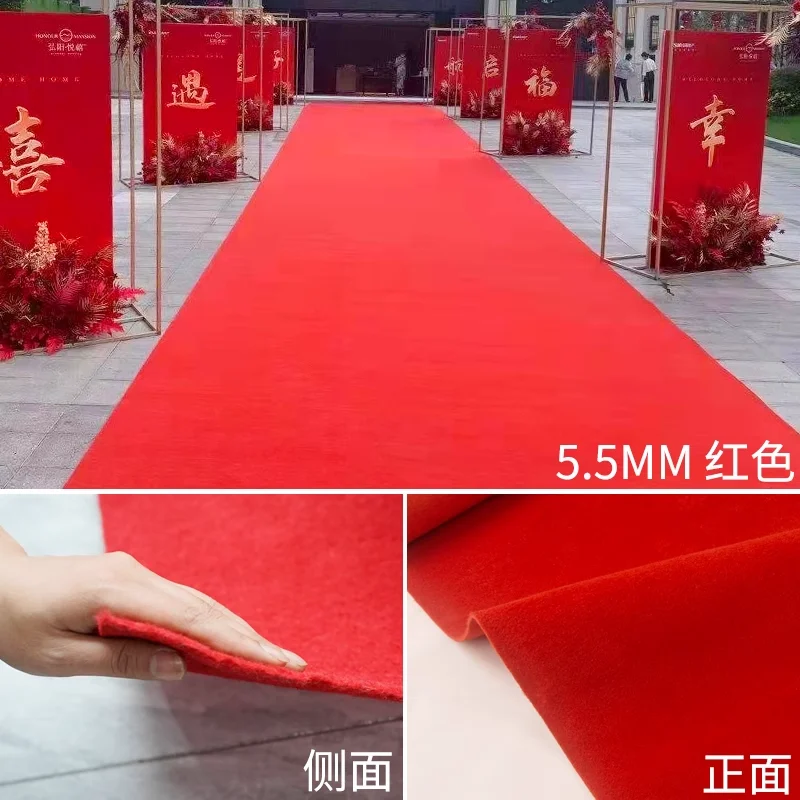 New Luxurious 100m Red Carpet Wedding Carpet Length Aisle Runner Indoor Outdoor Decoration Event Party Wedding Rug