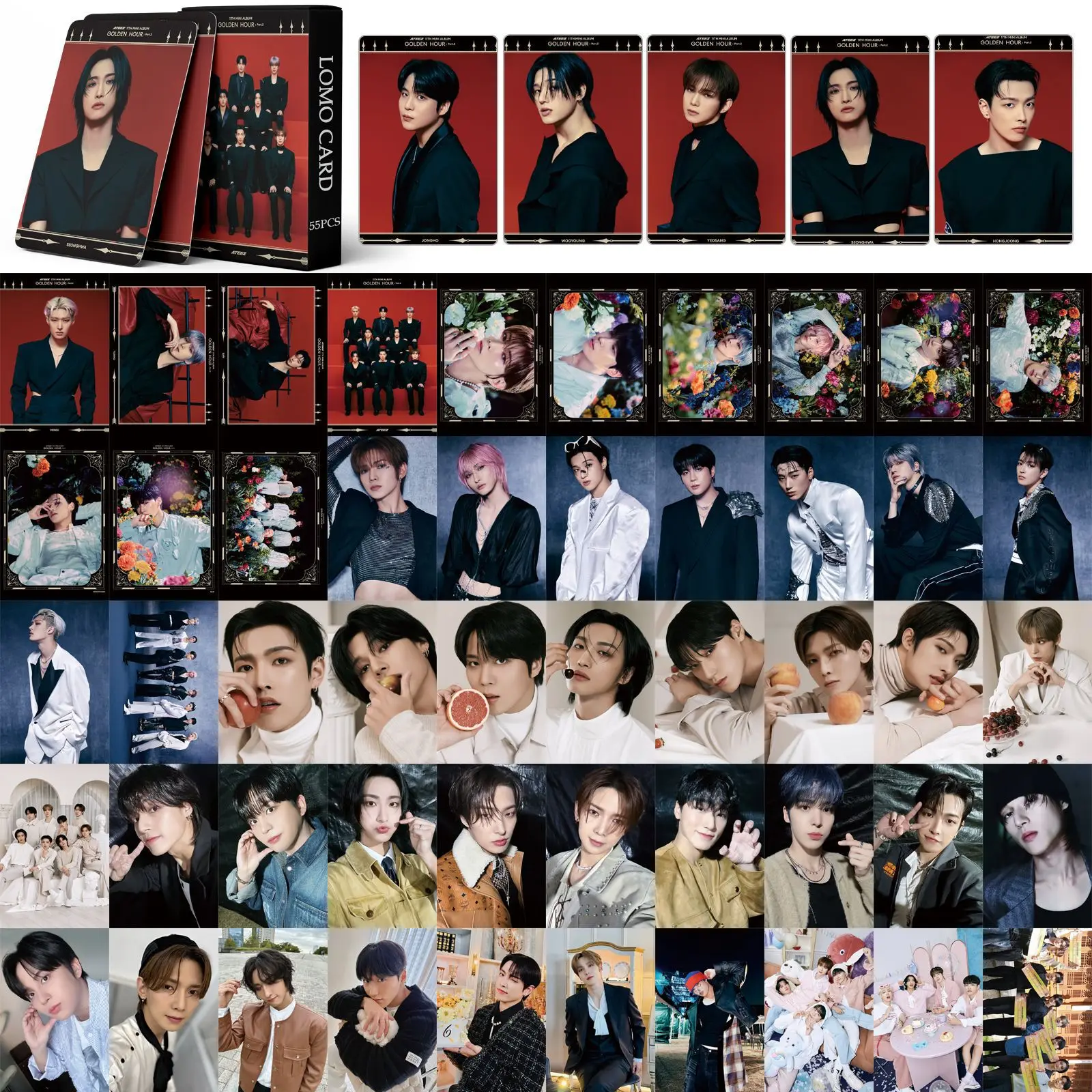 55Pcs/Set ATEEZ Idol Boy New Album GOLDEN HOUR : Part.2 HD Printd