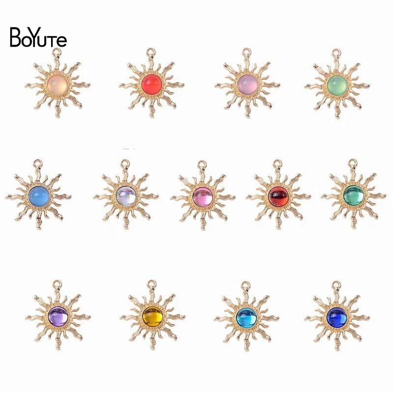

BoYuTe (10 Pieces/Lot) Baroque Style Sun Flower Alloy Pendant Materials Handmade Diy Accessories for Jewelry Making