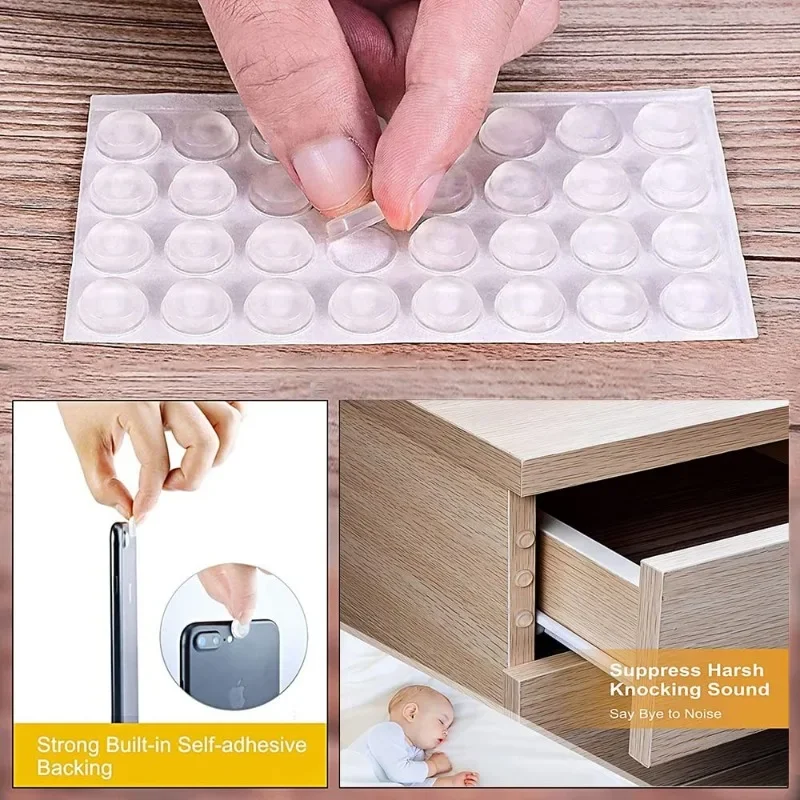 Self Adhesive er Pads Transparent Silicone Furniture Cushion Cabinet Dots Cushion Door Stop Protective Pad Bumpers 500 50PCS silicone furniture pads