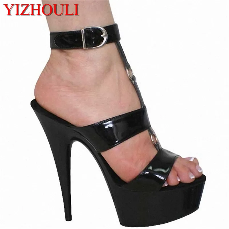 

15 cm super high heels Fine with fashion party dresses fashion runway model patent leather dance shoes
