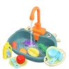 Kids Kitchen Sink Toys Simulation Electric Dishwasher Mini Kitchen Food Pretend Play House Toy Set Children Role Play Girl Toys 5
