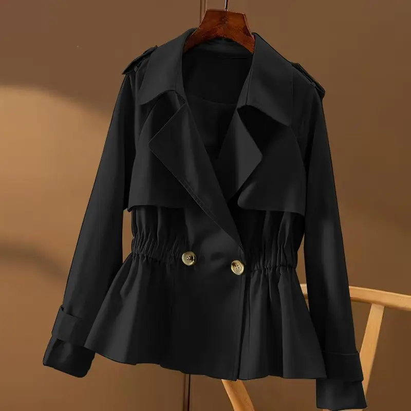 

M-4XL Size New Fashion Jacket Women Short Coat Long Sleeve Tailored Collar Casual Spring Autumn Women's Suit Dress Black Khiaki