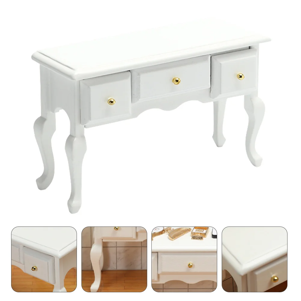

Dollhouse Chest of Drawers Christmas Closet Home Decorations Wood Desk Model Accessories