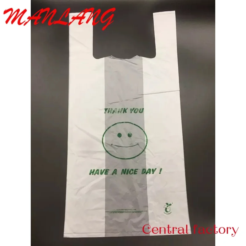 Custom  10-50 MIC Thank You T-Shirt Bags (1000 Count) Plastic bag for  Shopping and Restaurant