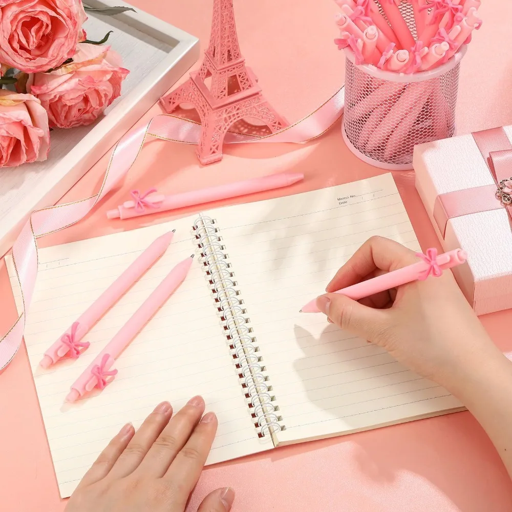5/10 Stück rosa-schwarze niedliche Schmetterlings-Stifte für Geburtstag, Hochzeit, Valentinstag, Karneval, Feier, Party, Geschenk, Taschenfüller, Preis – Detail 7