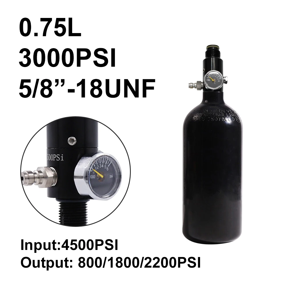 Cilindro de Alumínio Alta Pressão do Tanque Gás Co2 Soda Cilindro com Válvula para Mergulho Montanha Unf 3000psi 200bar 0.75l 48ci
