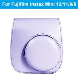 Vintage-Style PU Leather Camera Bag Case - Scratchproof Protective Shell Pouch (Purple)