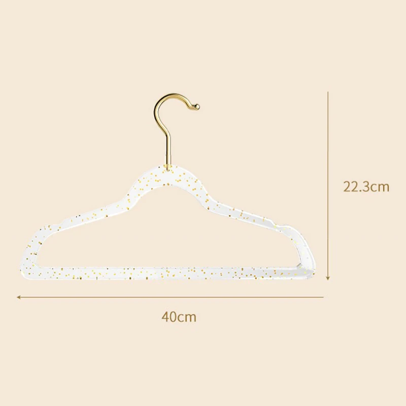 10/20pcs Clear Acrylic Hangers Non-Slip Plastic Transparent Flash Closet Organizer Save Space Camisole Skirts Dressing Storage 6