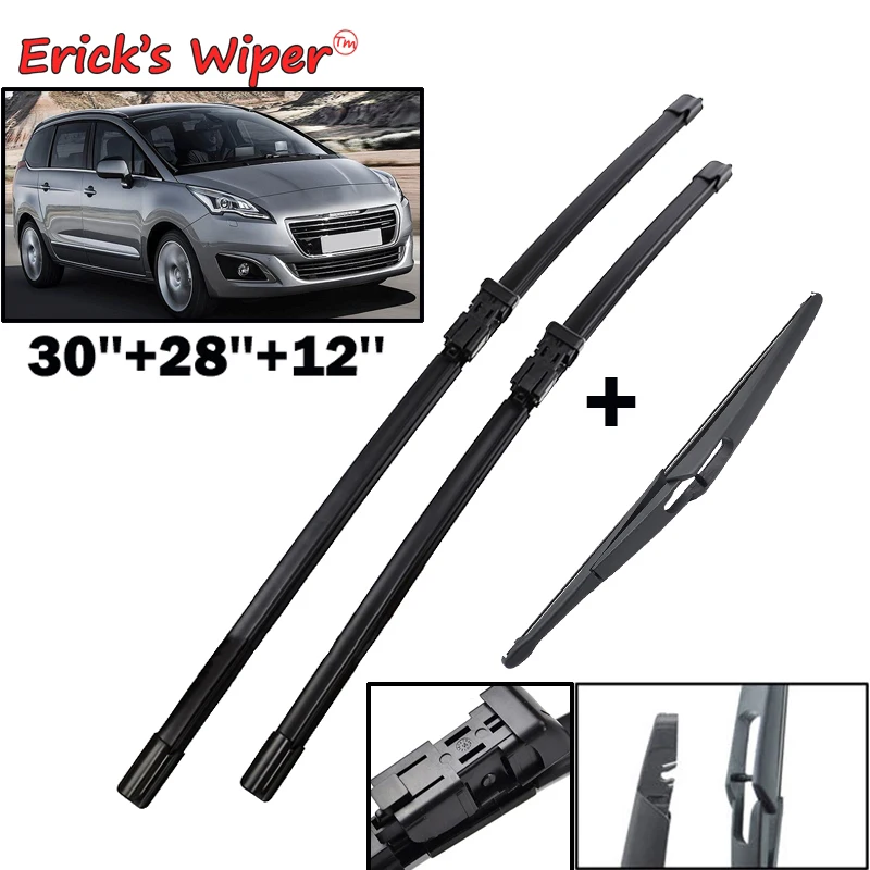 Ener'S Wiper Lhd Set Di Spazzole Tergicristallo Anteriori E Posteriori Per Peugeot 5008 T87 2009 - 2016 Spazzole Per Parabrezza Parabrezza 30 "28" 12"