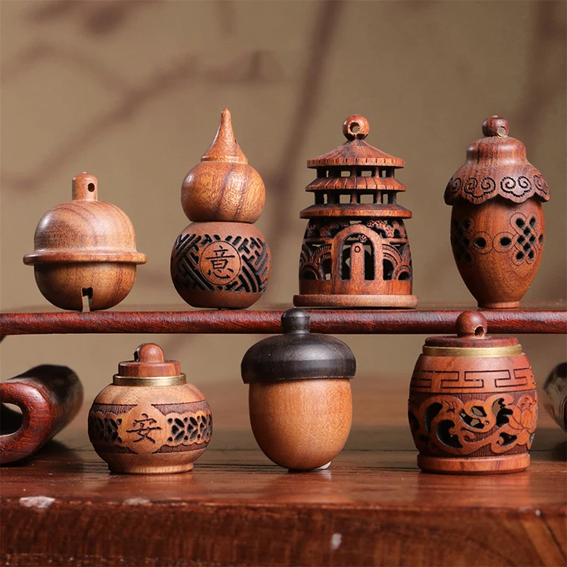 1Pc Natural Wood Lotus Shape Mini Perfume Aroma Diffuser Bottle with Expandable Sandalw... - SKU PADB1209 - UGI Packaging