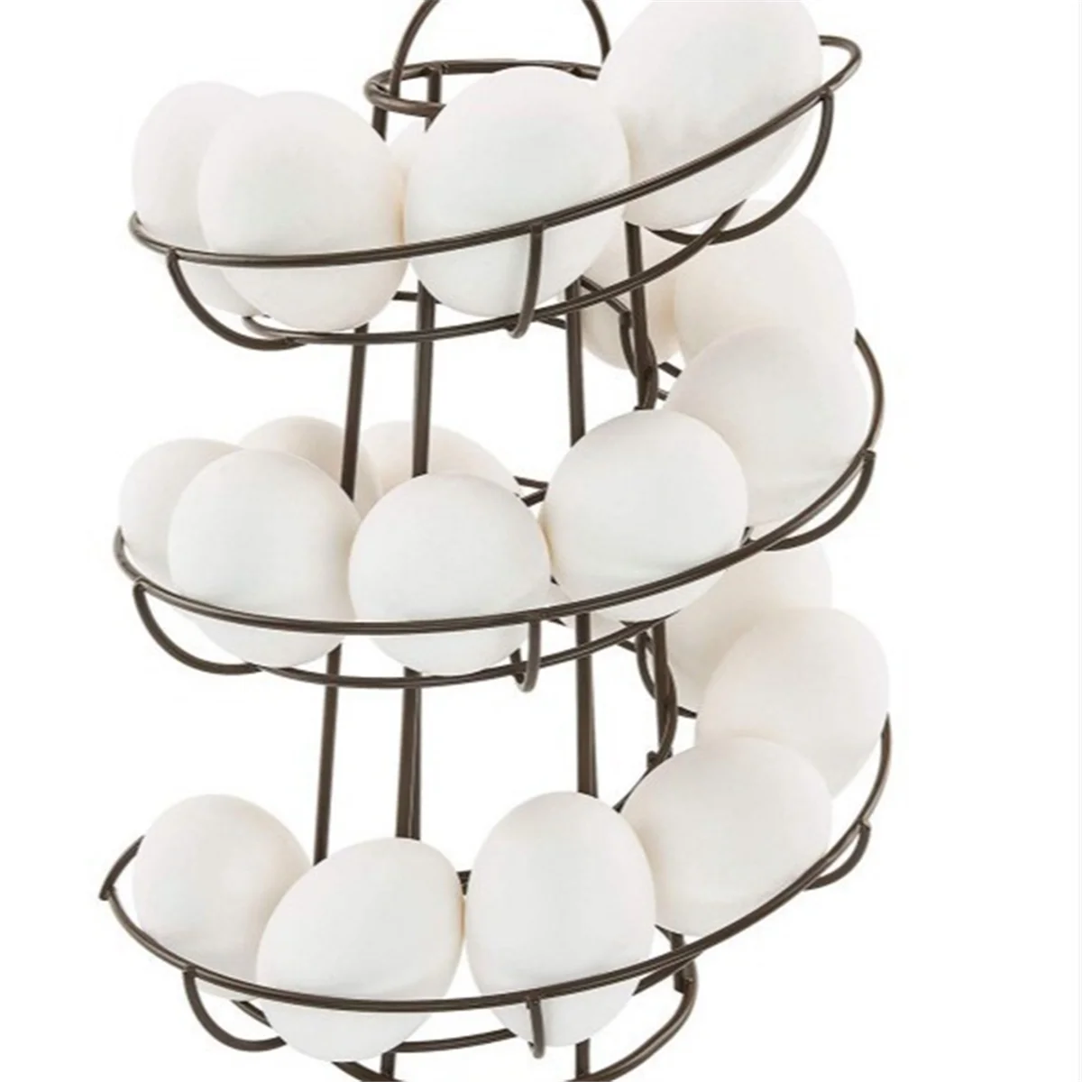 Kitchen Egg Rack, Spiral Egg Basket, Iron Practical Egg Storage Rack, Storage Rack Black 3