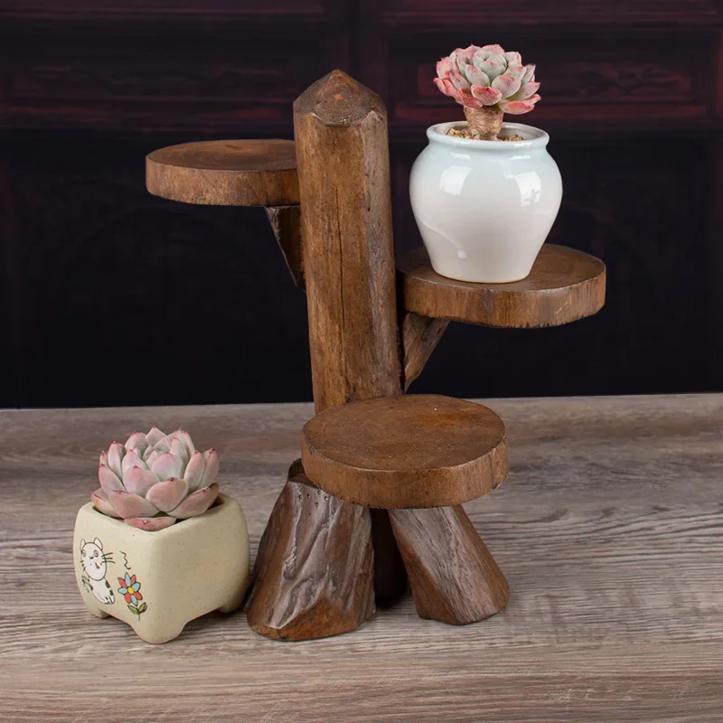 Imported Solid Wood Desktop Storage Rack Mini Multi-layer Green Plant Stand Balcony Bay Window Succulent Shelf Ornaments