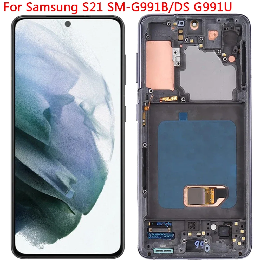 

New S21 LCD Original For Samsung S21 LCD Display Screen With Frame 6.2" Samsung S21 SM-G991A G991U G991B Display Screen