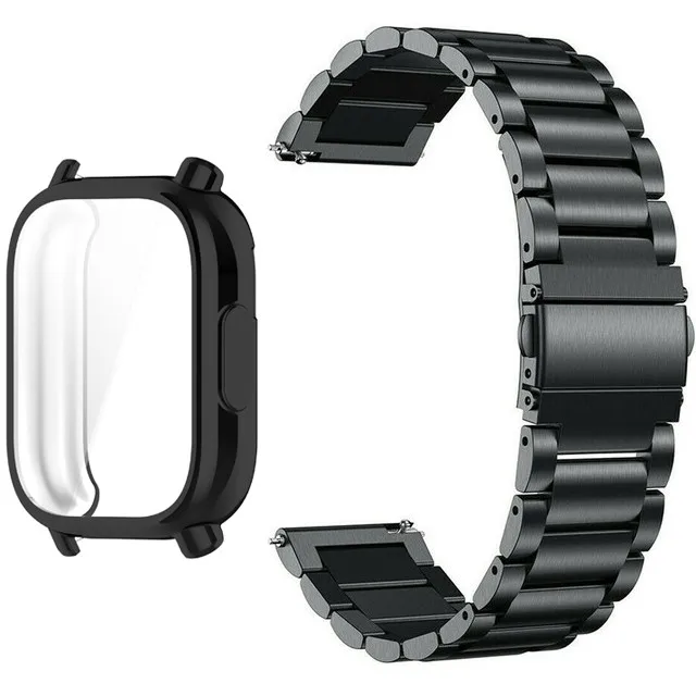 Fashion Set: Full TPU Protective Case with Stainless Steel Metal Strap