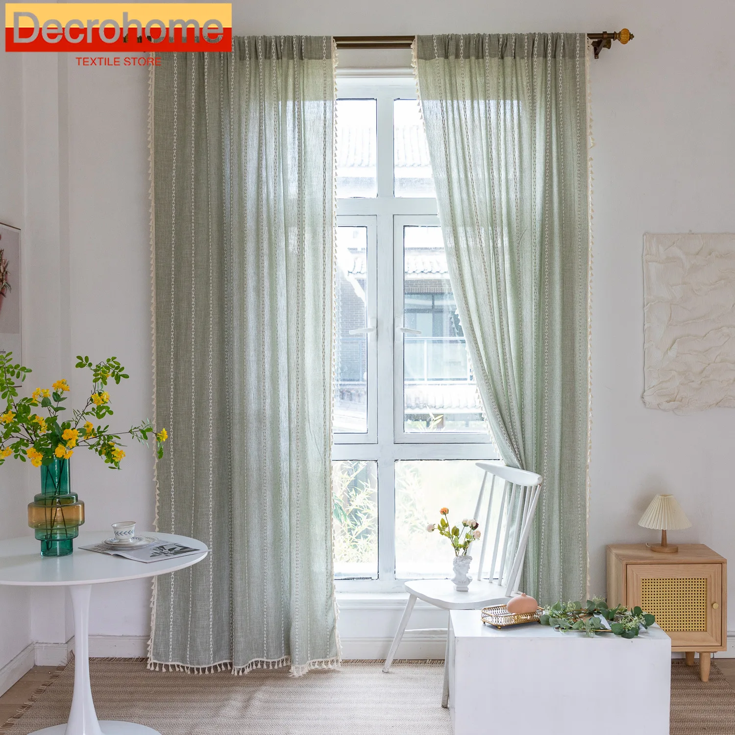 

Curtains for Living Dining Room Bedroom Children's Room Striped Three-dimensional Gray and White Korean Style Floating