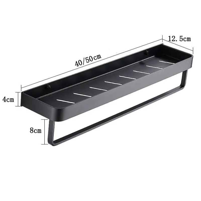 DOOKOLE Black Floating Shelves Wall Mounted, Bathroom Shelf with Towel Bar, Wall Shelf for Bathroom/Living Room/Kitchen/Bedroom