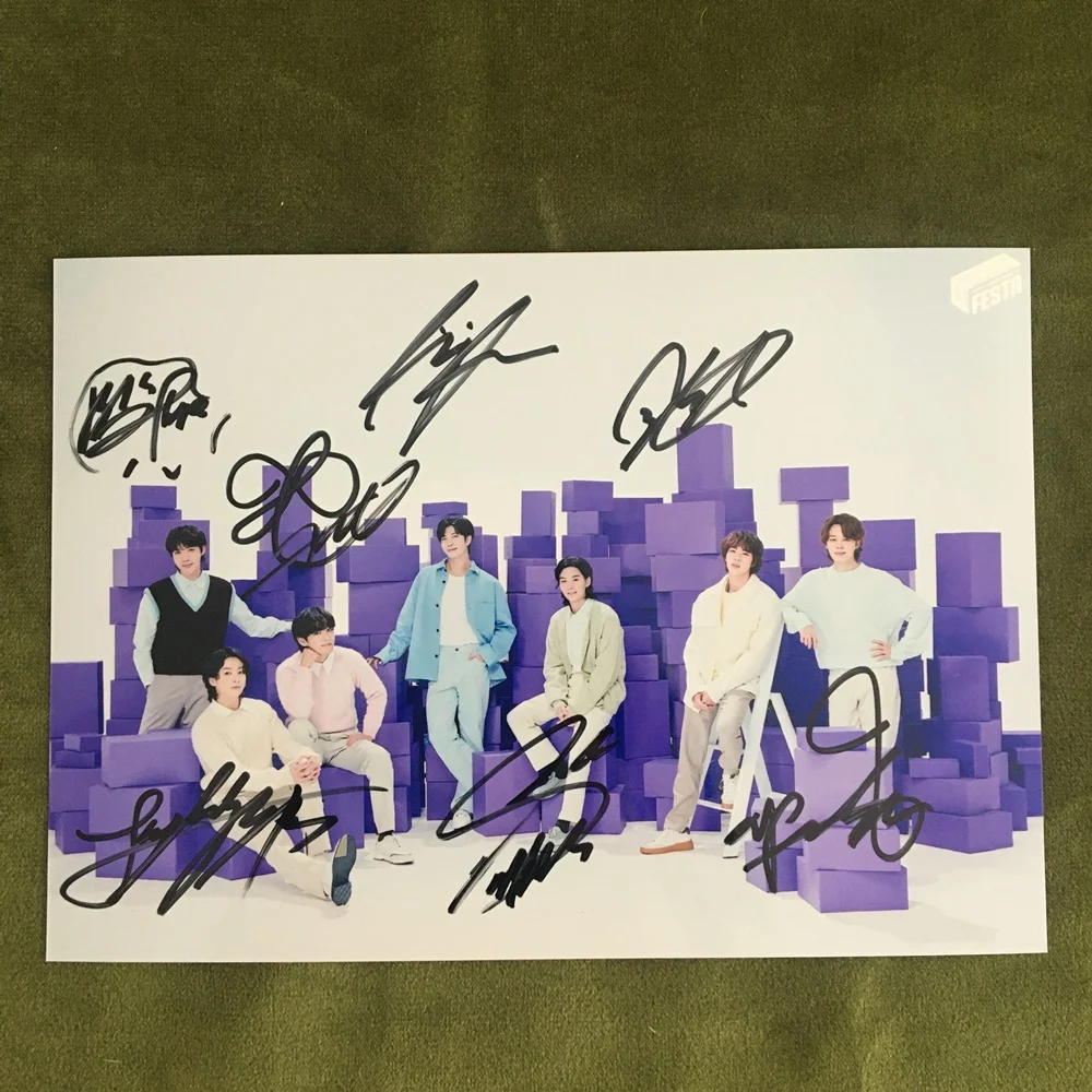 K-POPアイドル サイン入り写真 K-pop Kangion groupサイン入り写真、5*7、2023 - AliExpress
