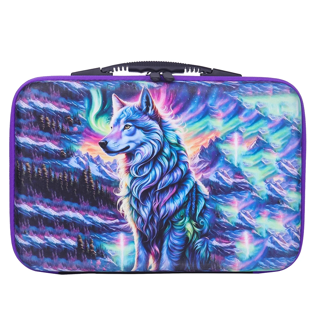 Diamond Painting Wolf Storage Containers, 70 Slots Diamond Painting Bag Kits Accessories and Tools mosaic pen tray bottle