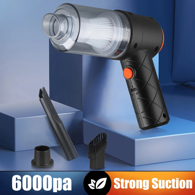 Car Vacuum Cleaner Auto Wireless Cleaning Machine 6000PA Strong Suction Cordless Handheld Car Cleaning Tools