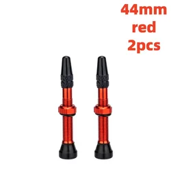 Enhanced Bicycle Tubeless Valve Stems with Integrated Core - 2 Pack, 60mm (Red 44mm 2pcs)