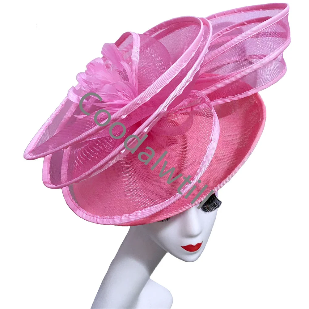 Ivory Fascinator Church Women Hat Kentucky Occasion Feather Chapeau Cap Large Flower Headpiece Party Kentucky Race Pillbox Cap