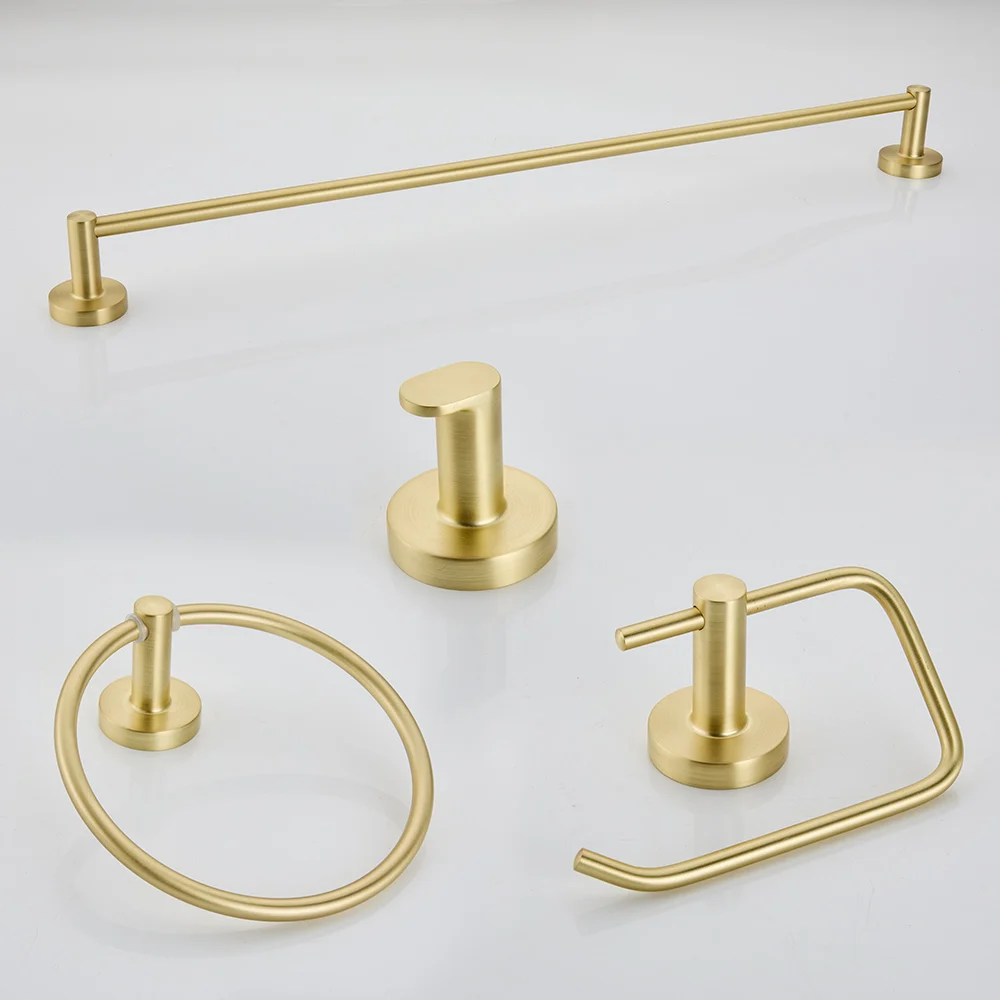 Brushed Gold Bathroom Accessories Set Toilet Brush Holder Toilet Paper Holder Towel Bar Rail Rack Hanger Hook Hardware toilet paper holder bathroom hardware set bathroom hardware accessories