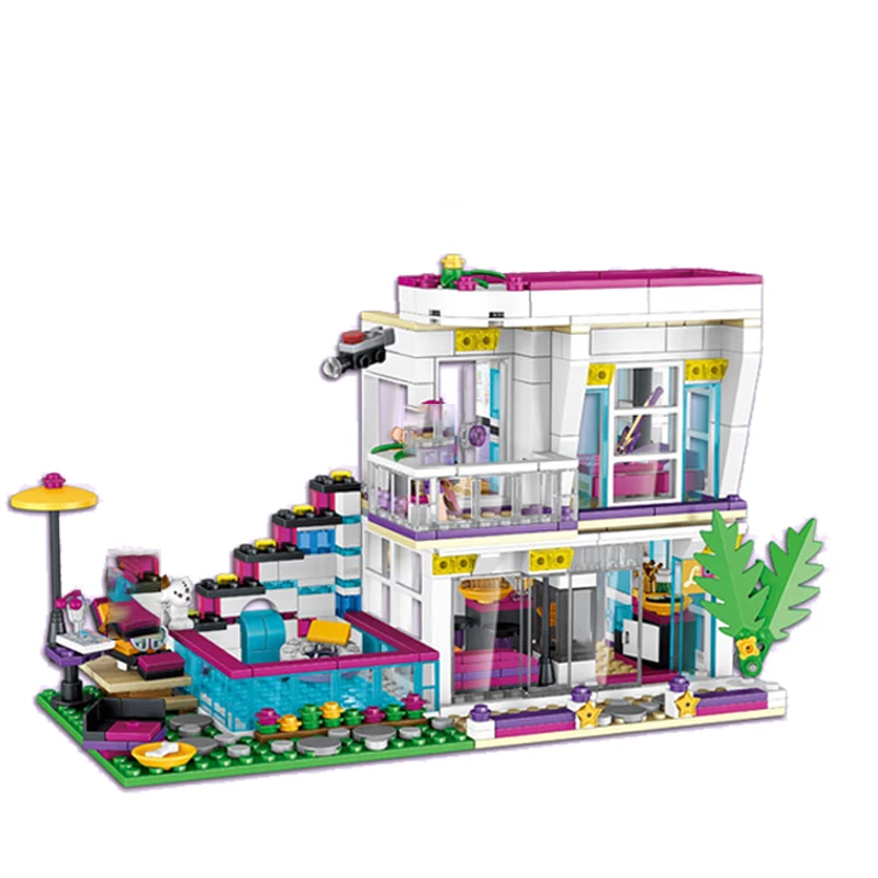 619pcs Friends Livi's Pop Super Star House Mixed 10498 Model Building Blocks Brick Compatible Children Sets Birthday Gift building block toys building toy set