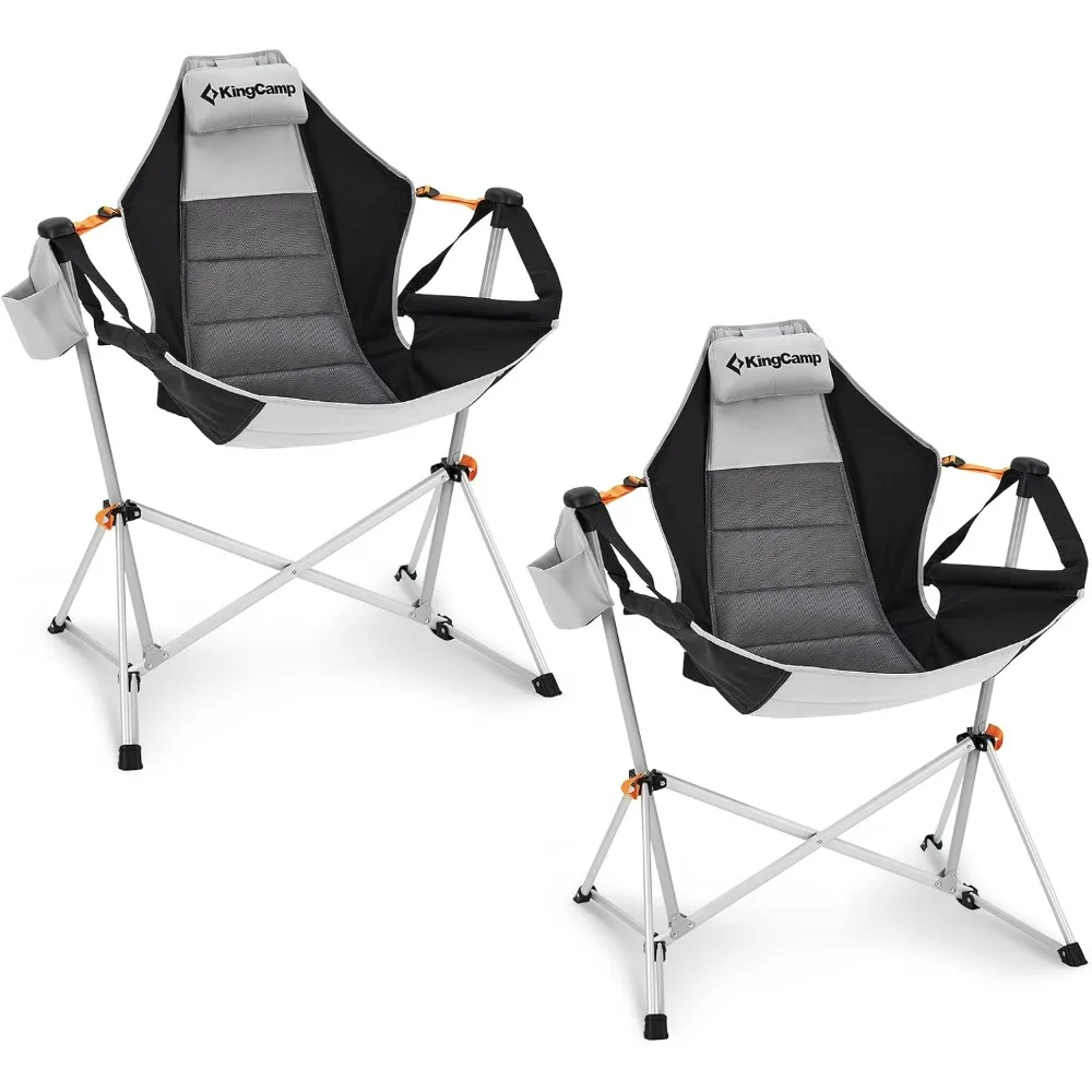 

Hammock Camping Chair Swinging Rocking Chair for Adults Lawn Beach Portable Folding Chair with Adjustable Back Support