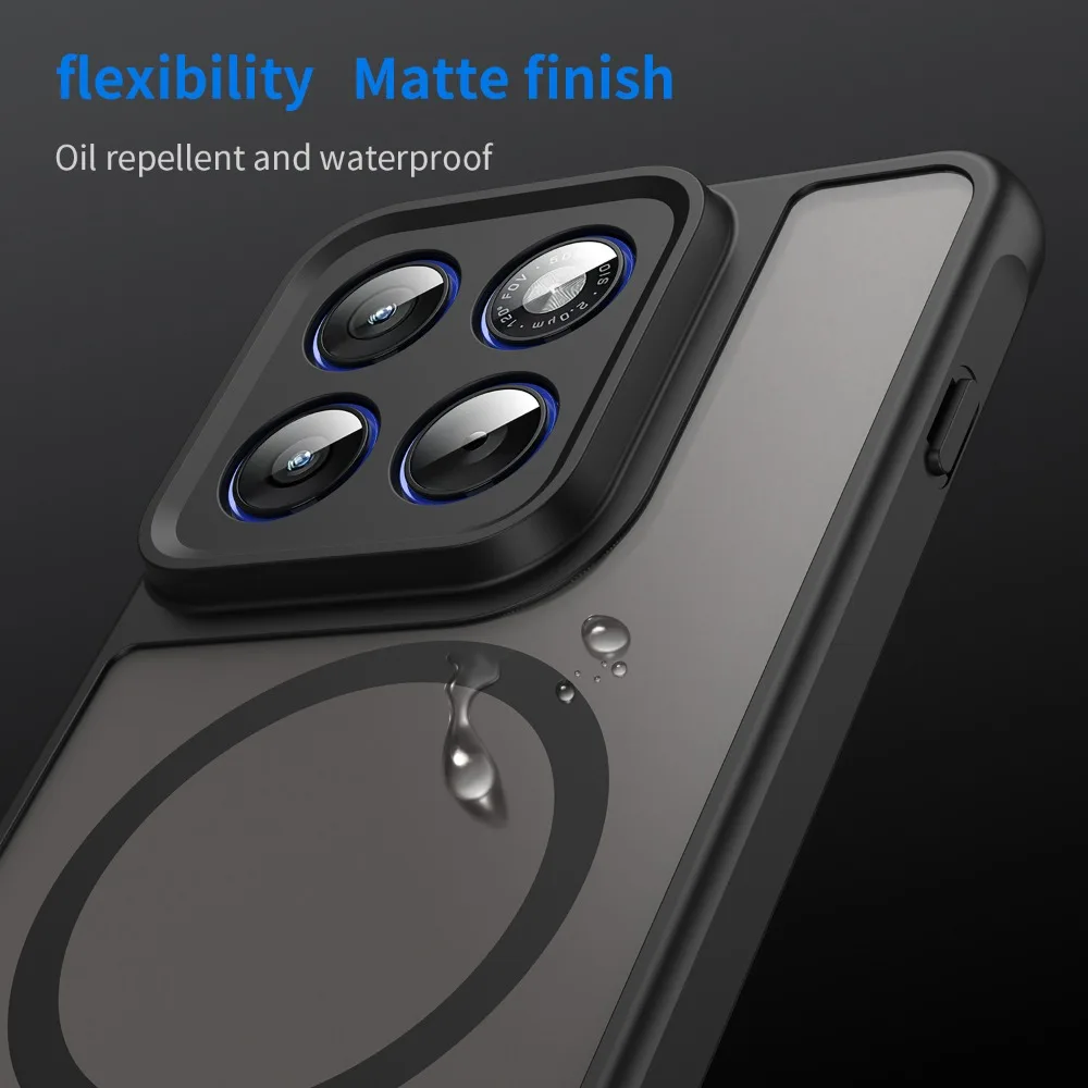 Sleek Matte Clear Magnetic Phone Case with Wireless Charging & Shockproof Protection
