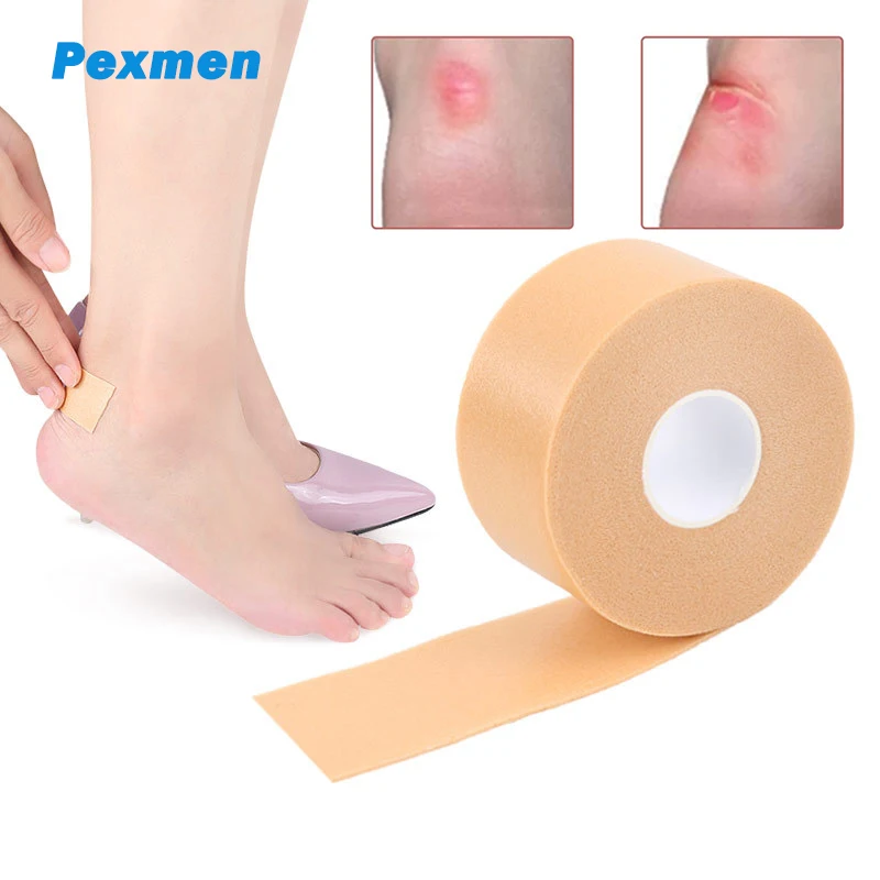 Pexmen Heel Protector Sticker Self-Adhesive Bandage Tape Heel Cushion for Blisters Irritation and Chafing Corn Pedicure Patch 1pcs multi functional bandage rubber plaster tape self adhesive elastic wrap anti wear waterproof heel sticker foot pad