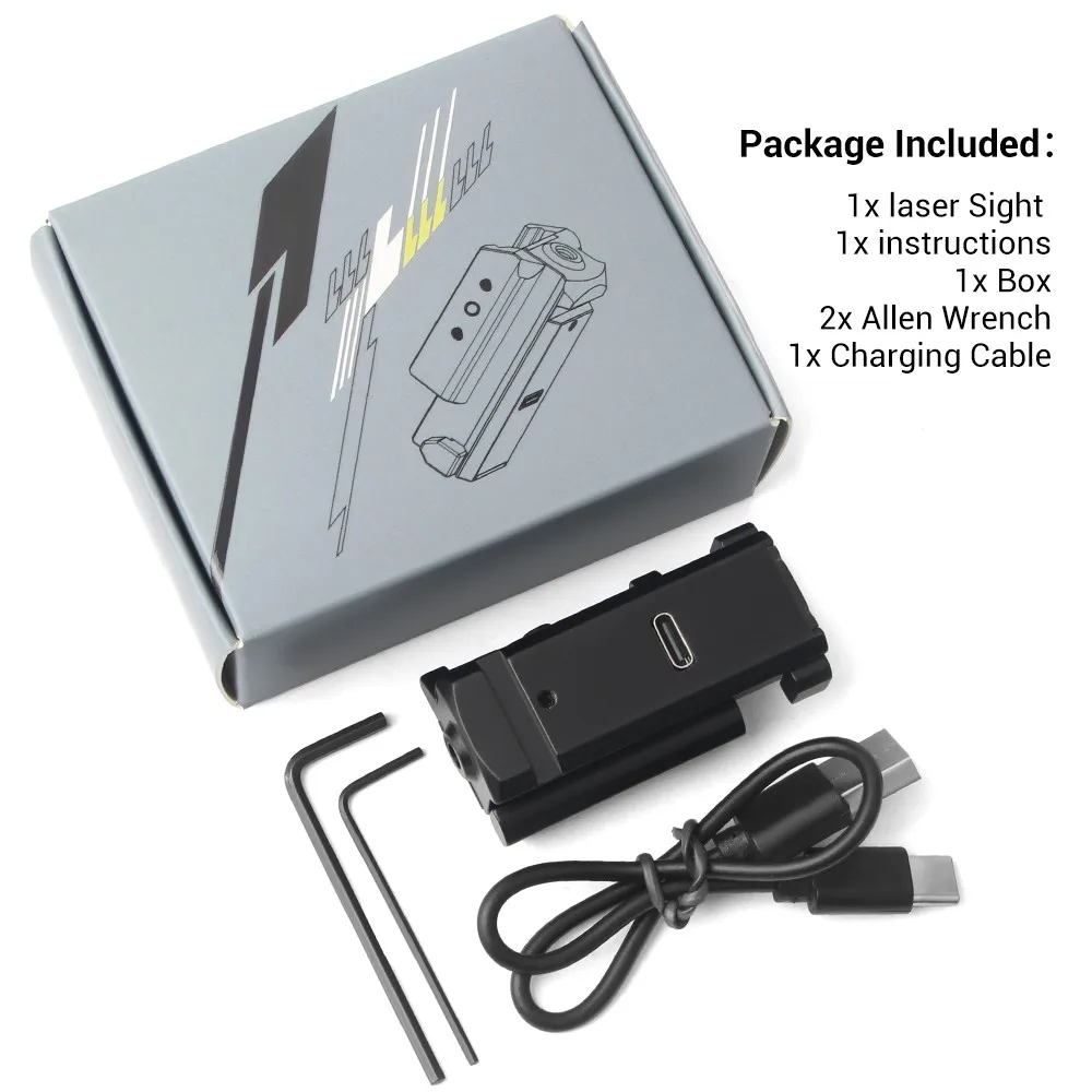 Powerful Red Green Laser Sight USB Rechargeable 20mm Rail Faster Targeting