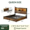 Queen Size Bed Frame with 6 Storage Drawers and Headboard Wooden Platform Beds Frames with LED Lights, Queen Bed Frame 2