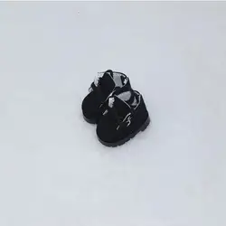 LABUBU Leather Shoes for Dolls - Casual Sports Boots and Accessories for 17cm Cotton Dolls (3.8CM Black (high))