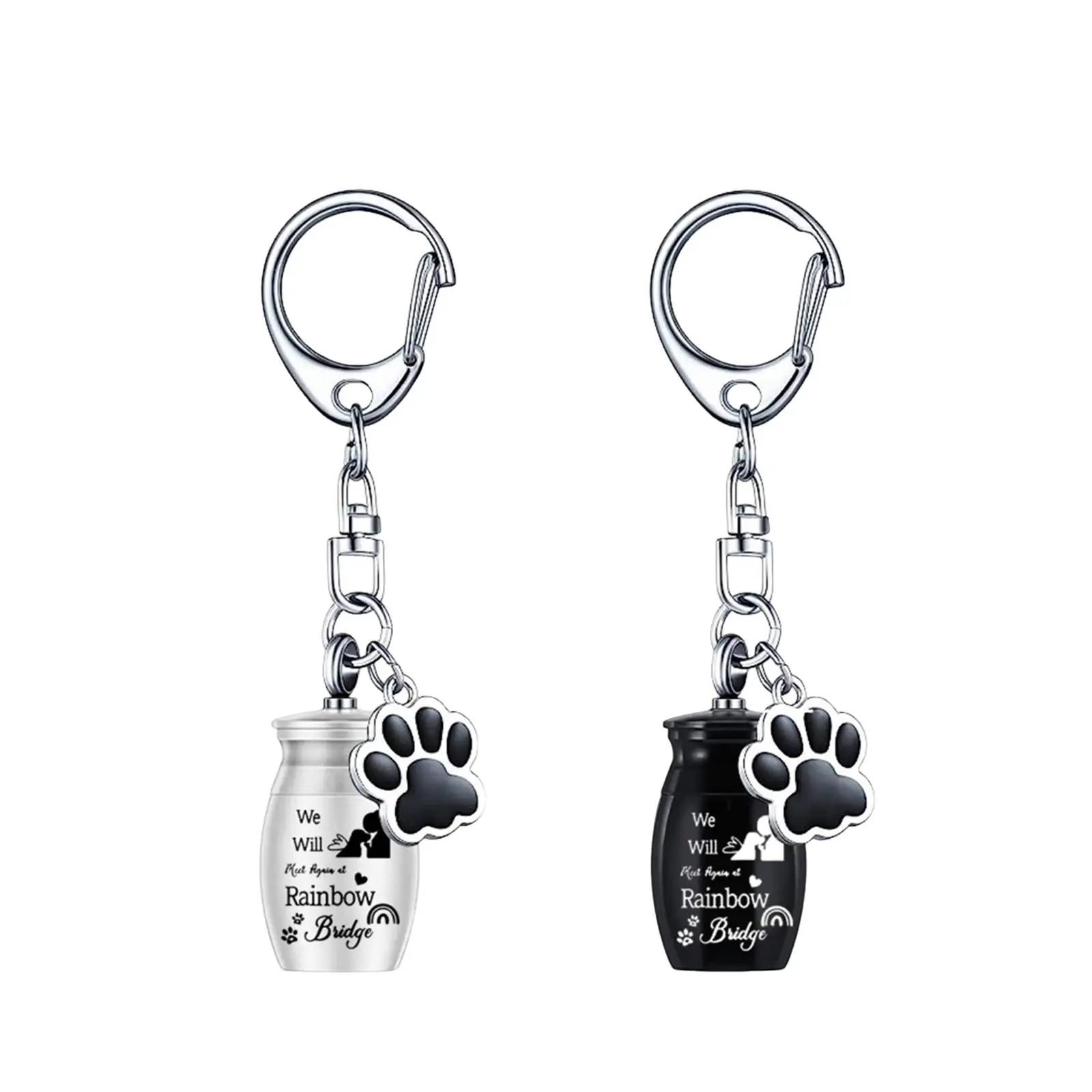 Pendant Keychain Pet Urn Portable Lightweight Paw Print for Funeral Pet Hair