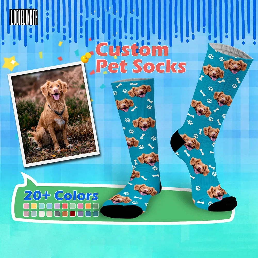 3D Printing Custom Personality Socks For Men Women Funny Pet Cat Fishbone Puppy Customized Photo Love Text Logo Cotton Socks customized dad socks for men women personalized text love your image 3d printed long socks with face custom father s day gift