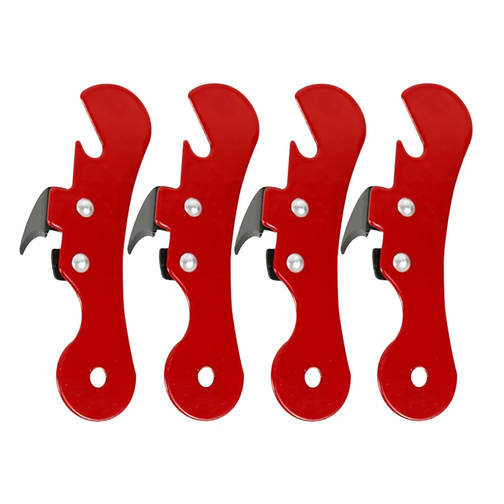 4PCS Portable Multifunctional Bottle Opener Stainless Steel Safety Side Cut Manual Can Opener Ergonomic Can Opener Kitchen Tools