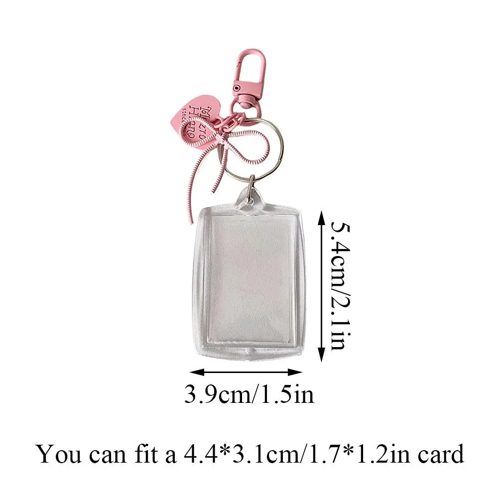 Transparent Photo Frame Keychain Bag Pendant ID Photo Frame Korean Version Key Chains Acrylic Cute Sweet Star Chasing Ornament