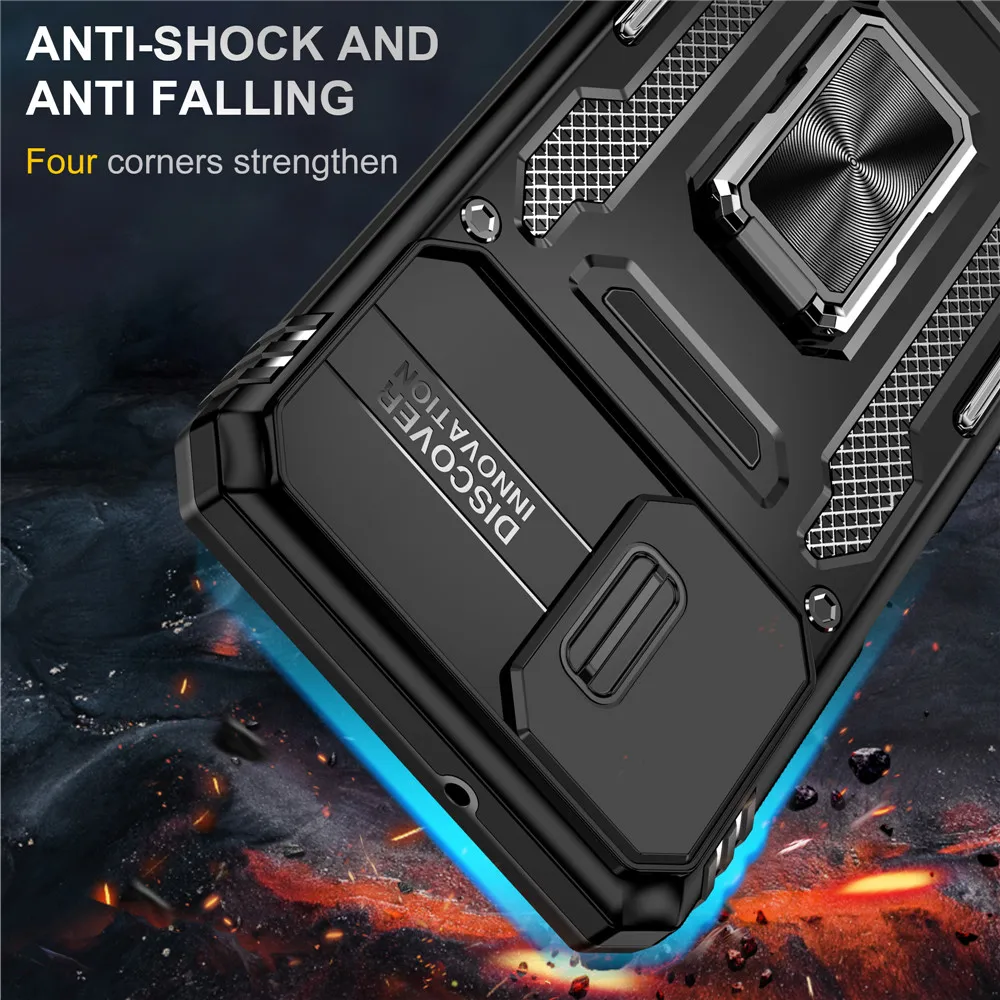 5G Armor Slide Lens Protective Case for Samsung Galaxy - Durable Back Cover