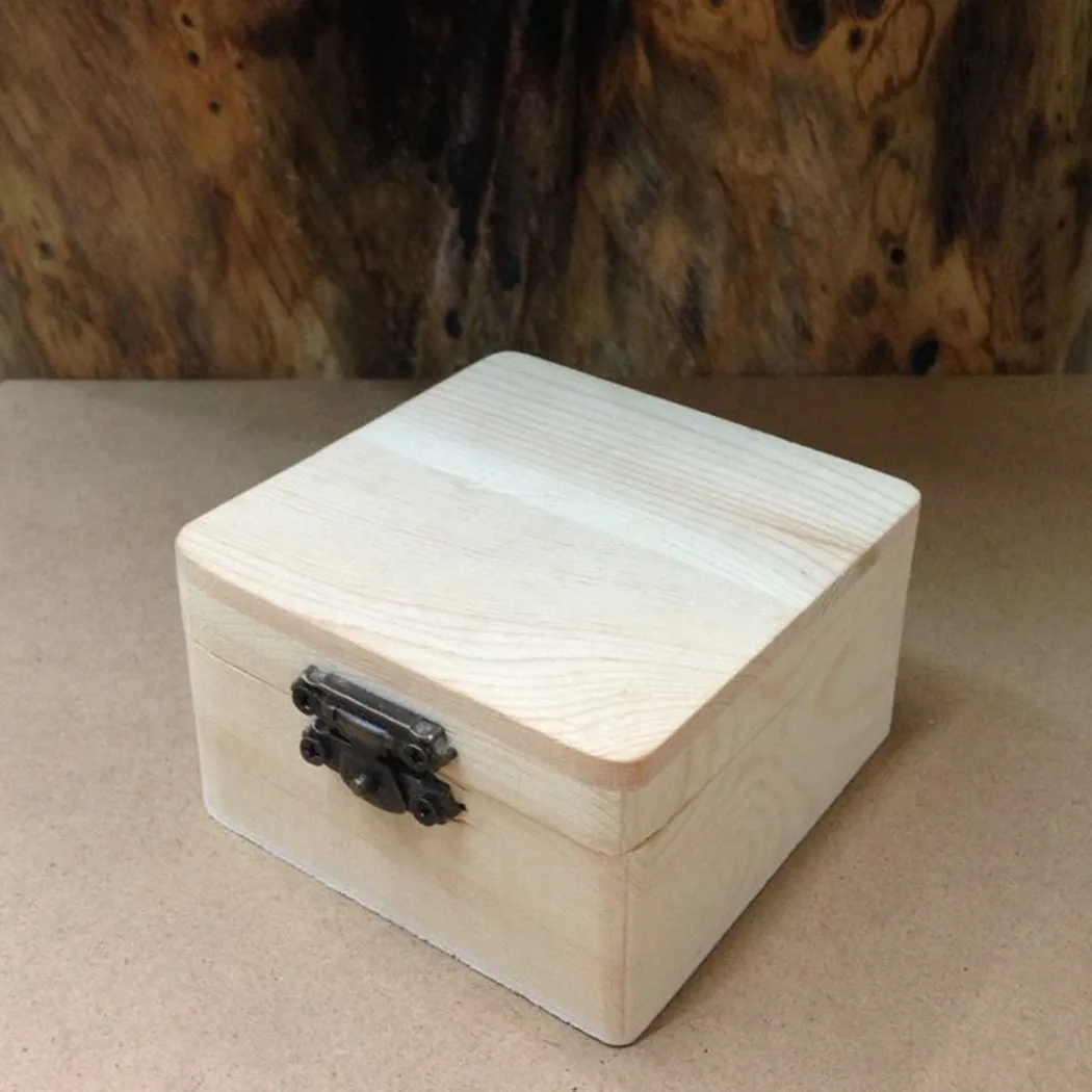 8 x 8 x 4,5 cm, schlichte Naturholz-Verpackungsbox, Aufbewahrungsbox, Geschenkbox, Aufbewahrungsbox aus Holz, Aufbewahrungsbox für Zuhause, Kleinigkeiten – Detail 3