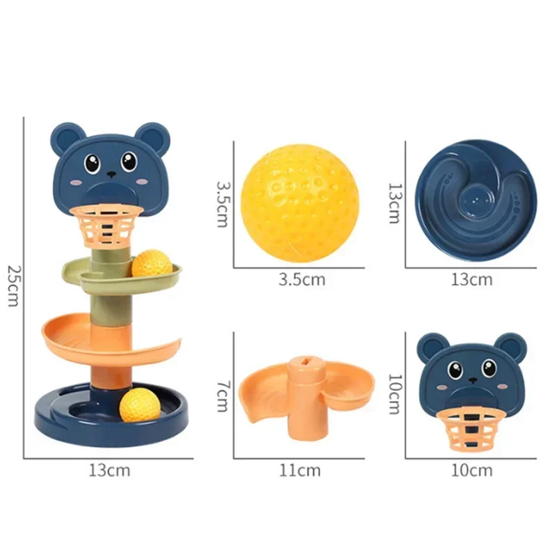 Baby Rotating Track Stacking Montessori Rolling Ball Tower Toys Early Parent Child Education Interactive Children's Toy Gifts